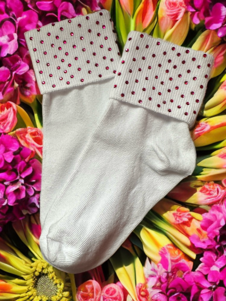 PINK RHINESTONE SOCKS π