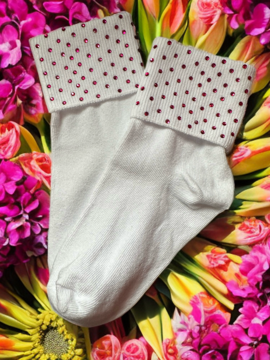 PINK RHINESTONE SOCKS 💎