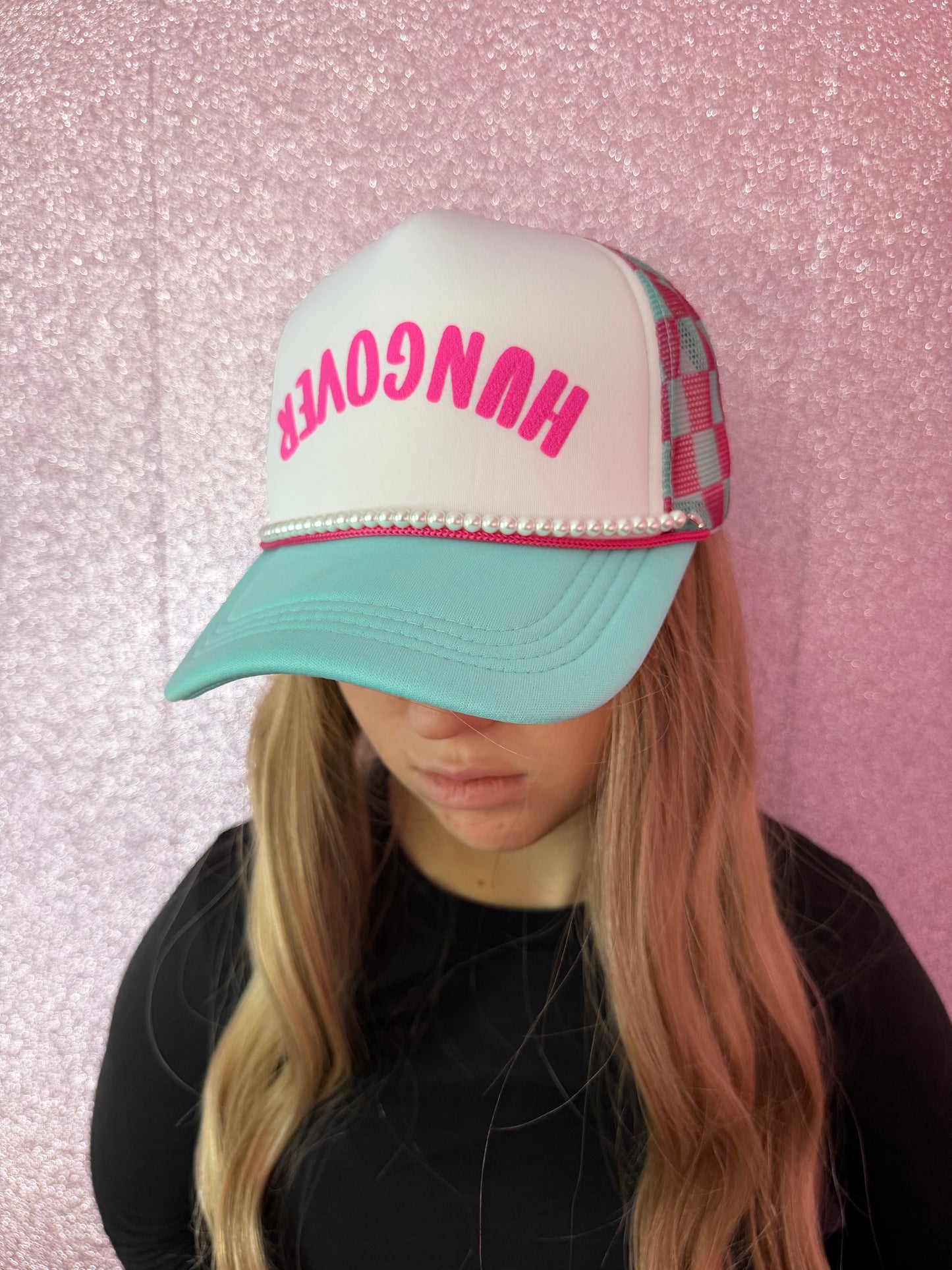 HUNGOVER Trucker Hat w/ Pearl Chain