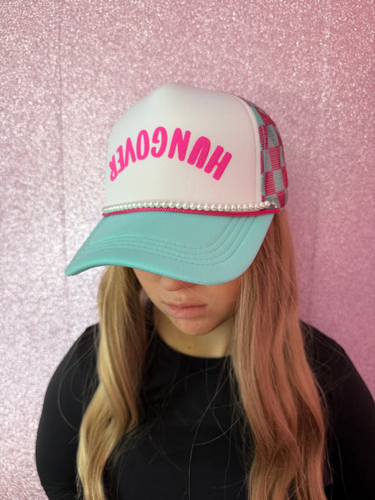 HUNGOVER Trucker Hat w/ Pearl Chain